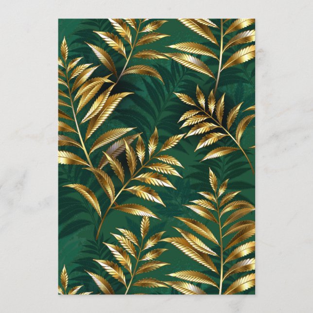 Seamless pattern with golden ferns programme (Front)