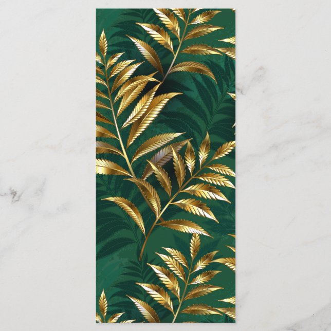 Seamless pattern with golden ferns programme (Front)