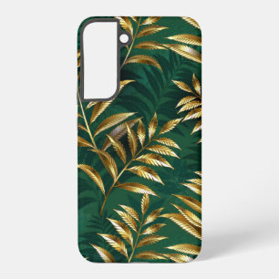 Seamless pattern with golden ferns samsung galaxy case