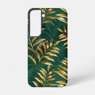 Seamless pattern with golden ferns samsung galaxy case