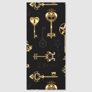 Seamless Pattern with Golden Keys