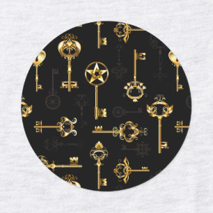 Seamless Pattern with Golden Keys