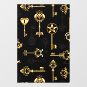 Seamless Pattern with Golden Keys