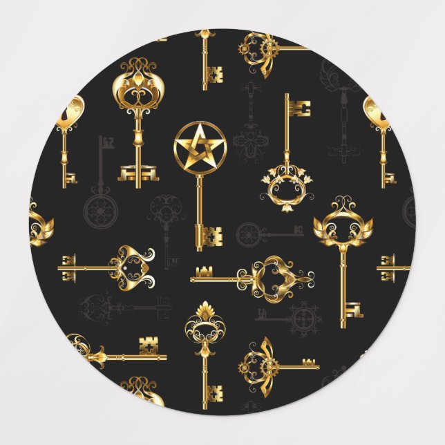 Seamless Pattern with Golden Keys (Design 1)