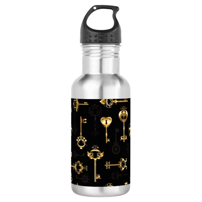 Seamless Pattern with Golden Keys 532 Ml Water Bottle (Front)