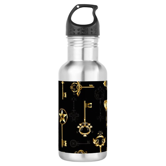 Seamless Pattern with Golden Keys 710 Ml Water Bottle (Front)
