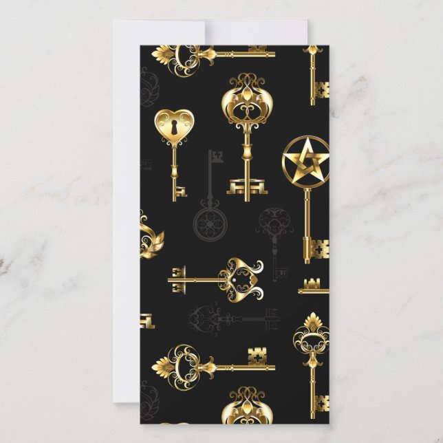 Seamless Pattern with Golden Keys Announcement (Front)