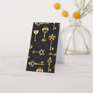 Seamless Pattern with Golden Keys Appointment Card