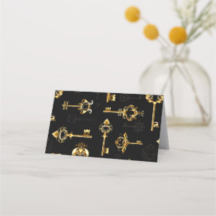 Seamless Pattern with Golden Keys Appointment Card