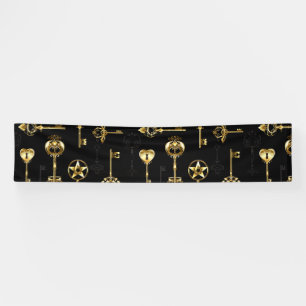 Seamless Pattern with Golden Keys Banner