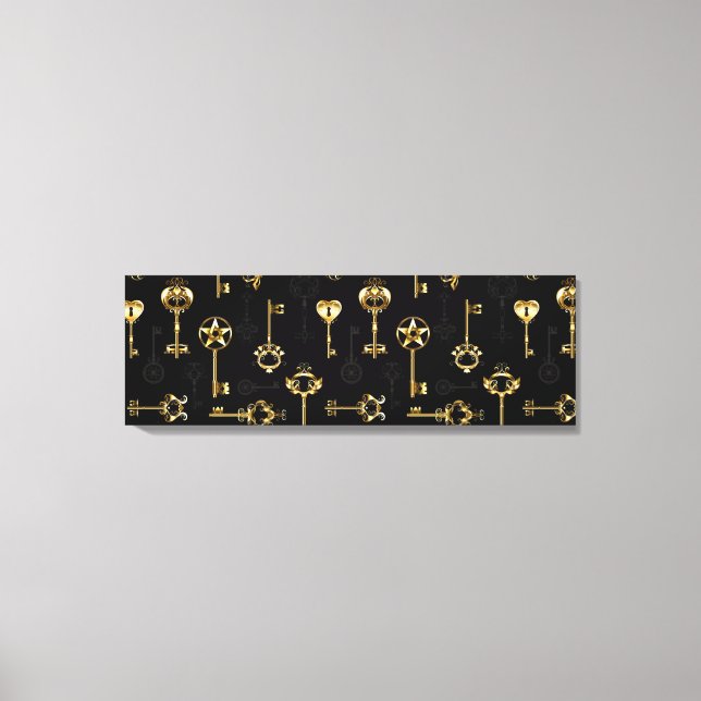 Seamless Pattern with Golden Keys Canvas Print (Front)
