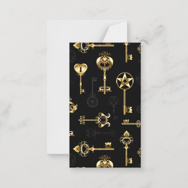 Seamless Pattern with Golden Keys Card (Front)
