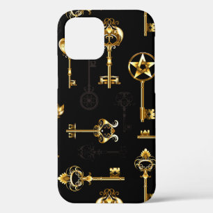 Seamless Pattern with Golden Keys iPhone 12 Pro Case