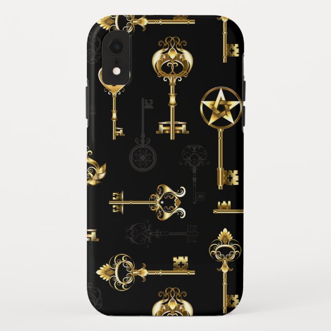 Seamless Pattern with Golden Keys Case-Mate iPhone Case (Back)