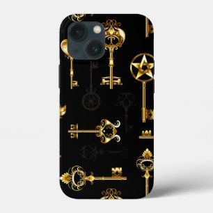 Seamless Pattern with Golden Keys iPhone 13 Mini Case