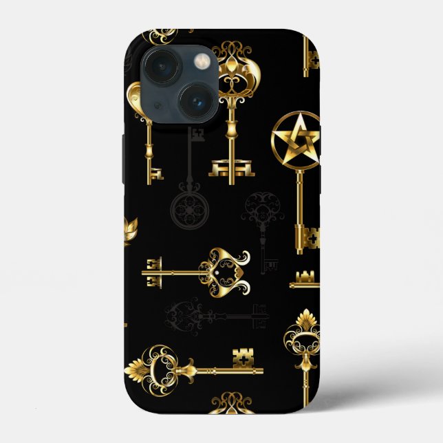 Seamless Pattern with Golden Keys Case-Mate iPhone Case (Back)
