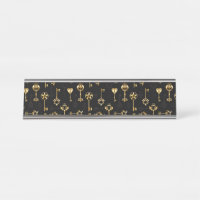Seamless Pattern with Golden Keys