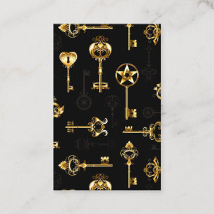 Seamless Pattern with Golden Keys Discount Card