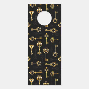 Seamless Pattern with Golden Keys Door Hanger