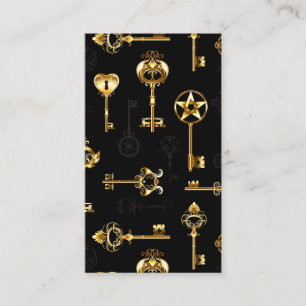 Seamless Pattern with Golden Keys Enclosure Card