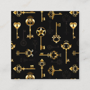 Seamless Pattern with Golden Keys Enclosure Card