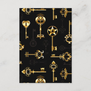 Seamless Pattern with Golden Keys Enclosure Card