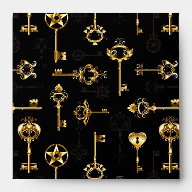 Seamless Pattern with Golden Keys Envelope (Front)