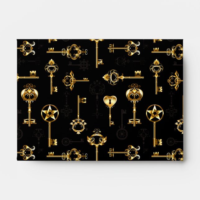 Seamless Pattern with Golden Keys Envelope (Front)