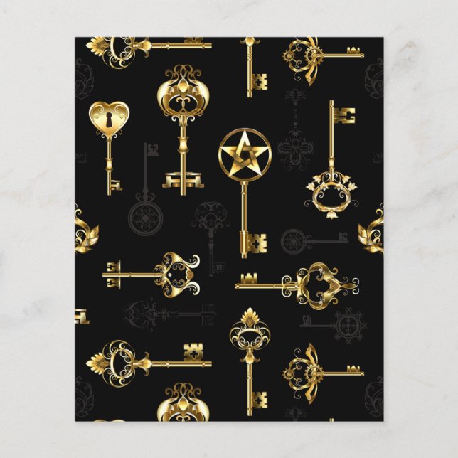 Seamless Pattern with Golden Keys Flyer (Front)