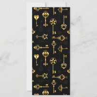 Seamless Pattern with Golden Keys