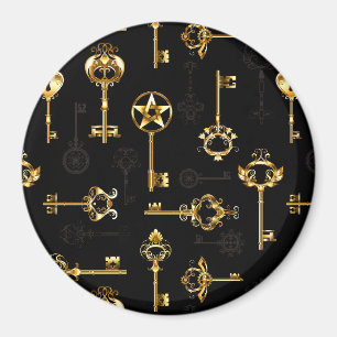 Seamless Pattern with Golden Keys Magnet