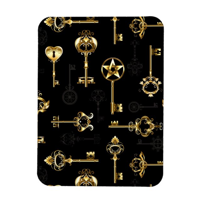 Seamless Pattern with Golden Keys Magnet (Vertical)