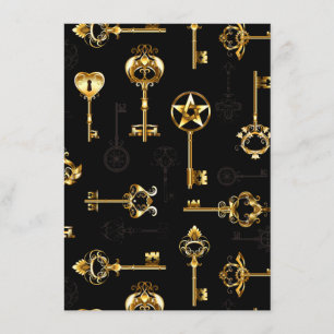 Seamless Pattern with Golden Keys Menu