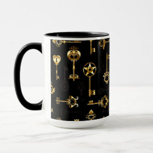 Seamless Pattern with Golden Keys Mug