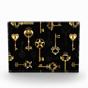 Seamless Pattern with Golden Keys Photo Block