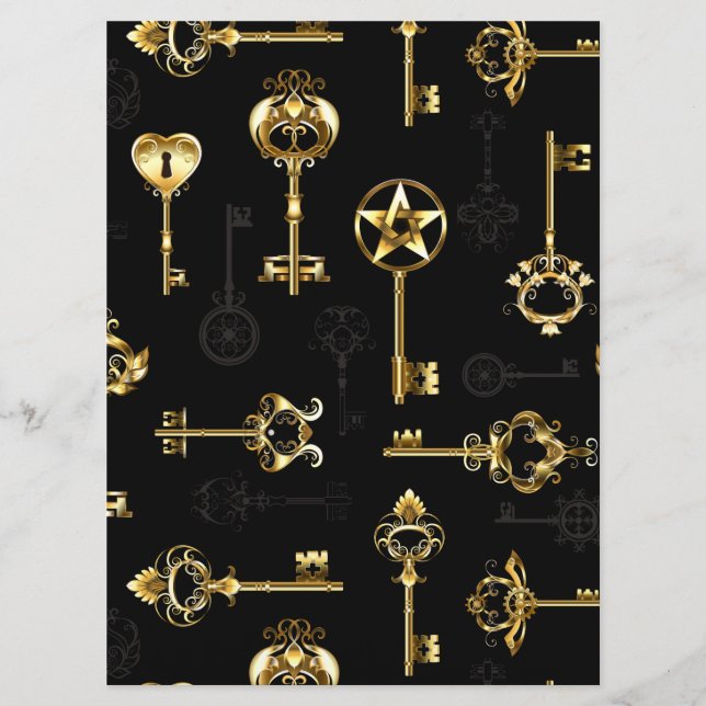 Seamless Pattern with Golden Keys Programme (Front)