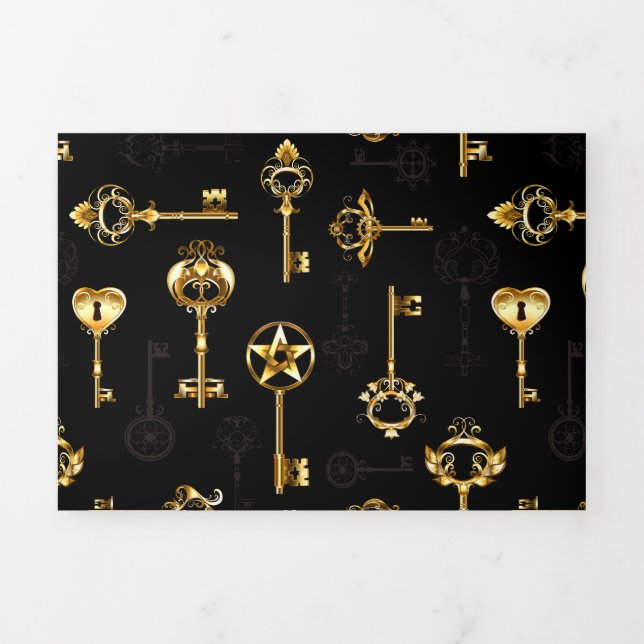 Seamless Pattern with Golden Keys Tri-Fold Programme (Cover)