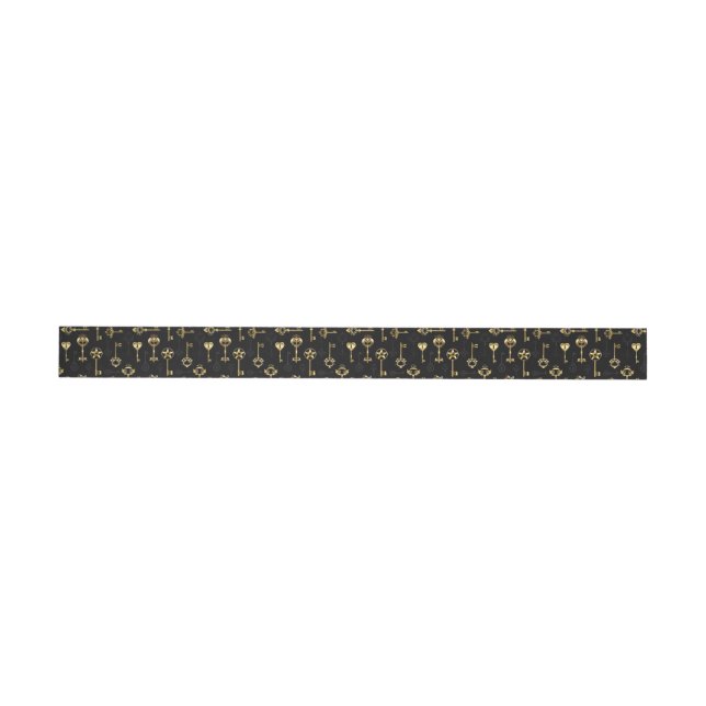 Seamless Pattern with Golden Keys Wrap Around Label (Individual)