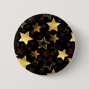Seamless pattern with Golden Stars 6 Cm Round Badge
