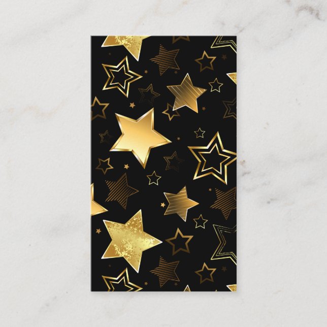 Seamless pattern with Golden Stars Appointment Card (Front)