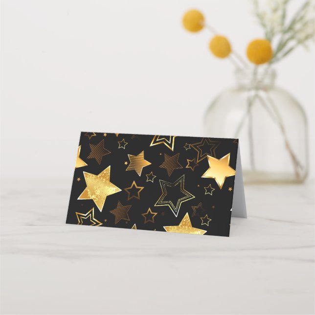Seamless pattern with Golden Stars Appointment Card (Front)