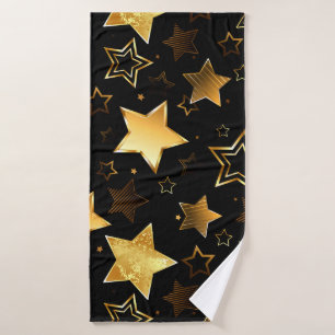 Seamless pattern with Golden Stars Bath Towel