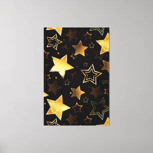 Seamless pattern with Golden Stars Canvas Print