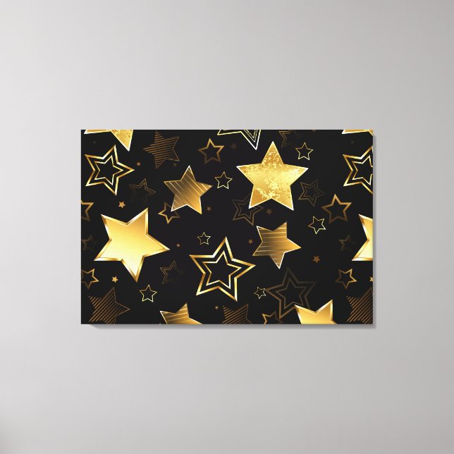 Seamless pattern with Golden Stars Canvas Print (Front)
