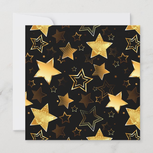 Seamless pattern with Golden Stars Card (Front)