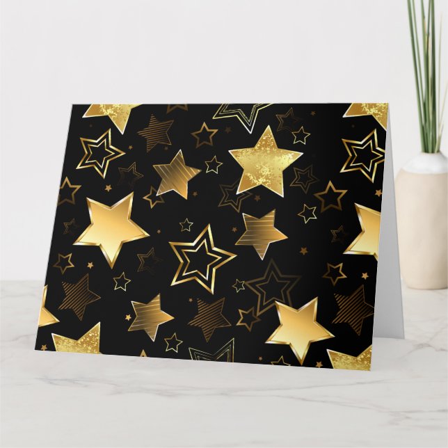 Seamless pattern with Golden Stars Card (Front)
