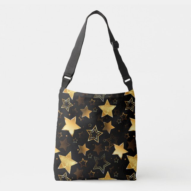 Seamless pattern with Golden Stars Crossbody Bag (Front)