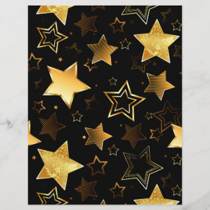 Seamless pattern with Golden Stars Custom Letterhead