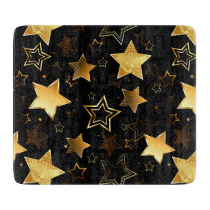 Seamless pattern with Golden Stars Cutting Board