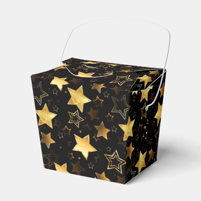 Seamless pattern with Golden Stars Favour Box (Front Side)